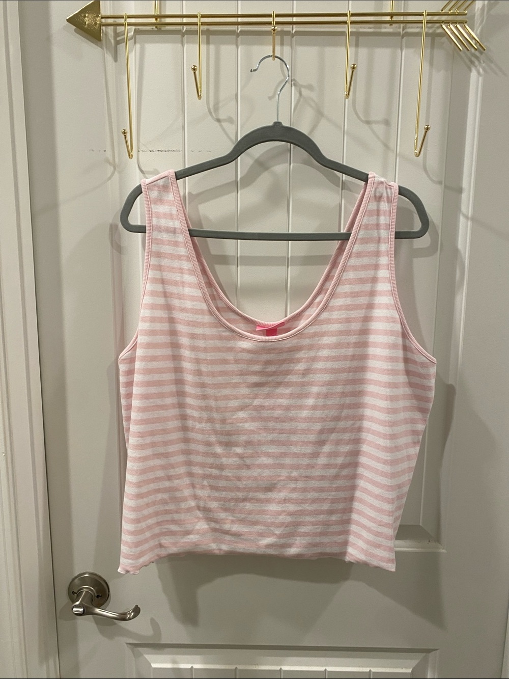 Stoney Closer Target Collab Pink Striped Cropped Tank Top 2X Plus Size NWT